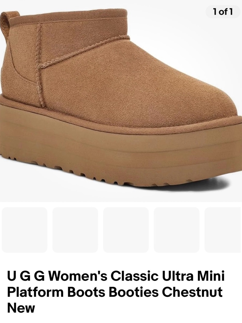 UGG Chestnut Platform Classic Ultra Mini Booties
